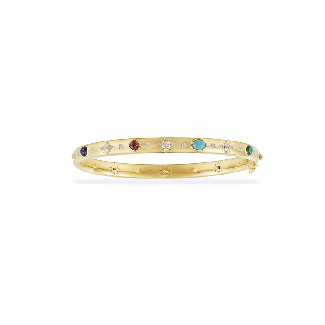 APM Monaco Gold Multi-Stone Bangle Bracelet APM Monaco Gold Multi-Stone Bangle Bracelet